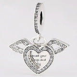 Heart & Angel Wings Spread Your Wings And Fly Pendant Beads