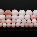 7.5 inch Pink Opal Round Stone Beads For Jewelry Making DIY Bracelet Necklace