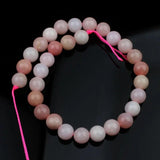 7.5 inch Pink Opal Round Stone Beads For Jewelry Making DIY Bracelet Necklace