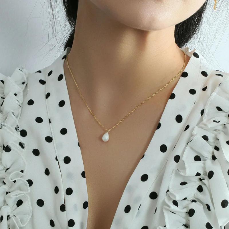 925 Silver Love Letters Chain Necklace Pearl Necklace for Mom Women