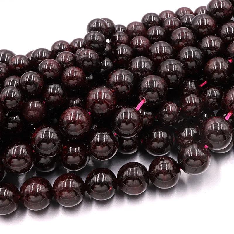 Red Garnet Round Beads for DIY Jewelry Making