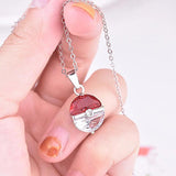 925 Silver Elf Series Red Zircon Pendant Necklace