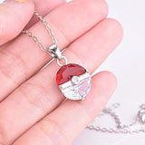 925 Silver Elf Series Red Zircon Pendant Necklace