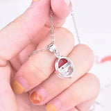 925 Silver Elf Series Red Zircon Pendant Necklace