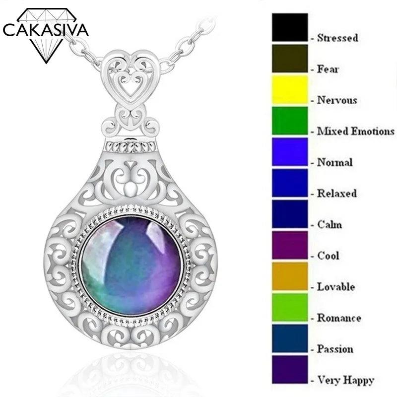 Temperature Sensing Pendant Hollow Flower Necklace