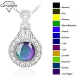 Temperature Sensing Pendant Hollow Flower Necklace