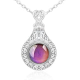 Temperature Sensing Pendant Hollow Flower Necklace