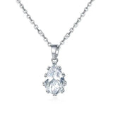 Water Drop Zircon Pendant Necklace with Diamond Accents