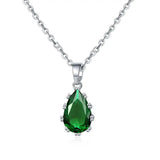 Water Drop Zircon Pendant Necklace with Diamond Accents