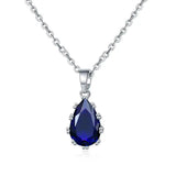 Water Drop Zircon Pendant Necklace with Diamond Accents