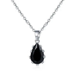 Water Drop Zircon Pendant Necklace with Diamond Accents