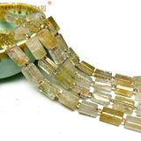 Natural Stone Yellow Citrine Cylinder Spacer Beads