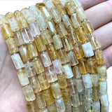 Natural Stone Yellow Citrine Cylinder Spacer Beads