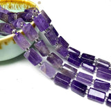 Natural Stone Purple Amethyst Cylinder Gemstone Beads for DIY Jewelry Making