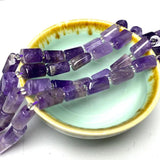 Natural Stone Purple Amethyst Cylinder Gemstone Beads for DIY Jewelry Making