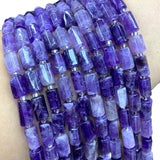 Natural Stone Purple Amethyst Cylinder Gemstone Beads for DIY Jewelry Making