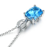 Diamond Necklace Gem Women Sapphire Pendant with Chain