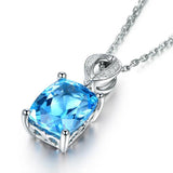 Diamond Necklace Gem Women Sapphire Pendant with Chain