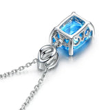 Diamond Necklace Gem Women Sapphire Pendant with Chain