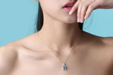Diamond Necklace Gem Women Sapphire Pendant with Chain