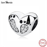 925 Sterling Silver Baby Footprint Charm Bead for Mother