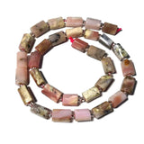Pink Opal Stone Beads Faceted Cylinder Spacer Beads