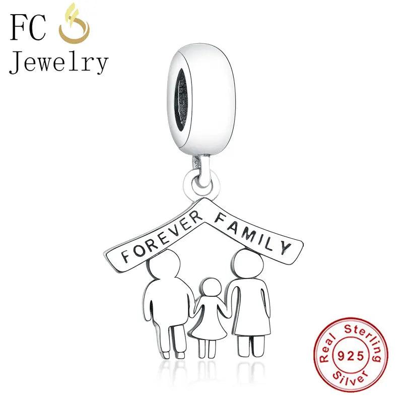 925 Sterling Silver Family Forever Charm Bracelet Bead