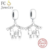925 Sterling Silver Family Forever Charm Bracelet Bead