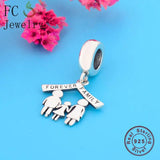 925 Sterling Silver Family Forever Charm Bracelet Bead