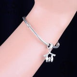 925 Sterling Silver Family Forever Charm Bracelet Bead