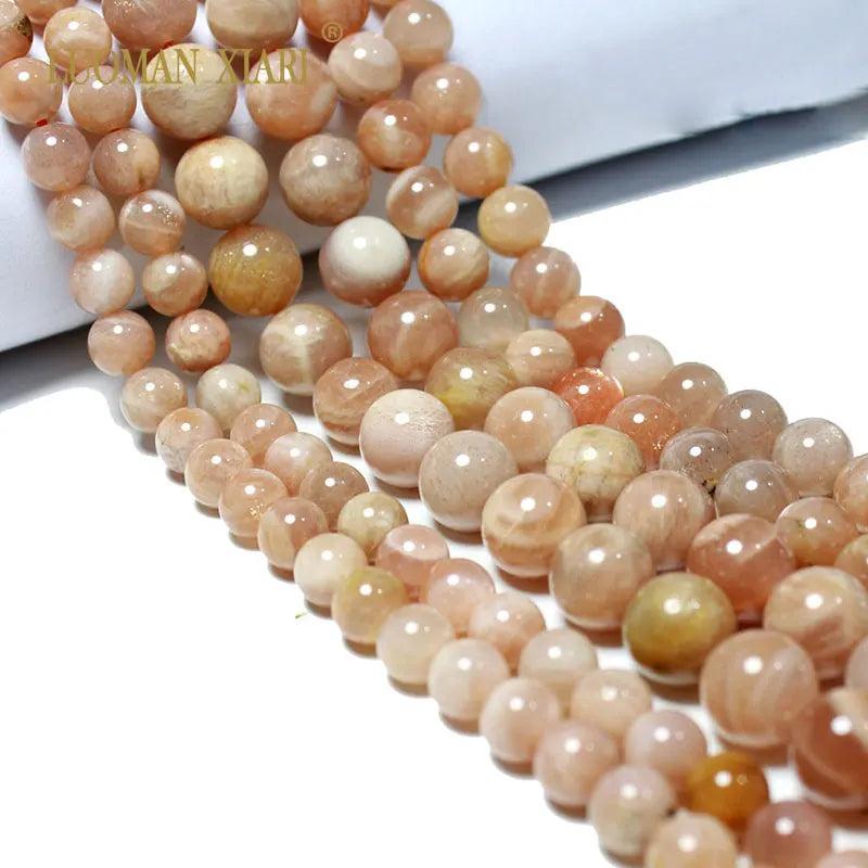 Natural Sunstone Round Gem Stone Loose Beads 6/8/10MM 15''
