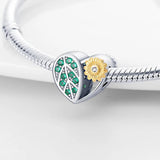 925 Sterling Silver Sunflower Beaded Bracelet DIY Jewelry