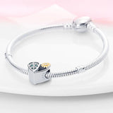 925 Sterling Silver Sunflower Beaded Bracelet DIY Jewelry