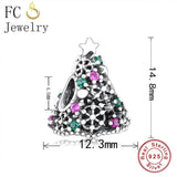 925 Silver Snowflake Cherry Christmas Beads for Bracelet Making