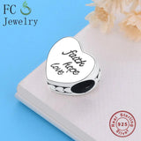 925 Sterling Silver Letter Charms Bracelet Hope Faith Love Beads Family