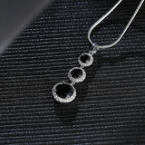 Silver Necklace Round Shape Sapphire Zircon Pendant for Women Wedding