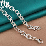 925 Sterling Square Lock Necklace 18 Inch Chain for Women