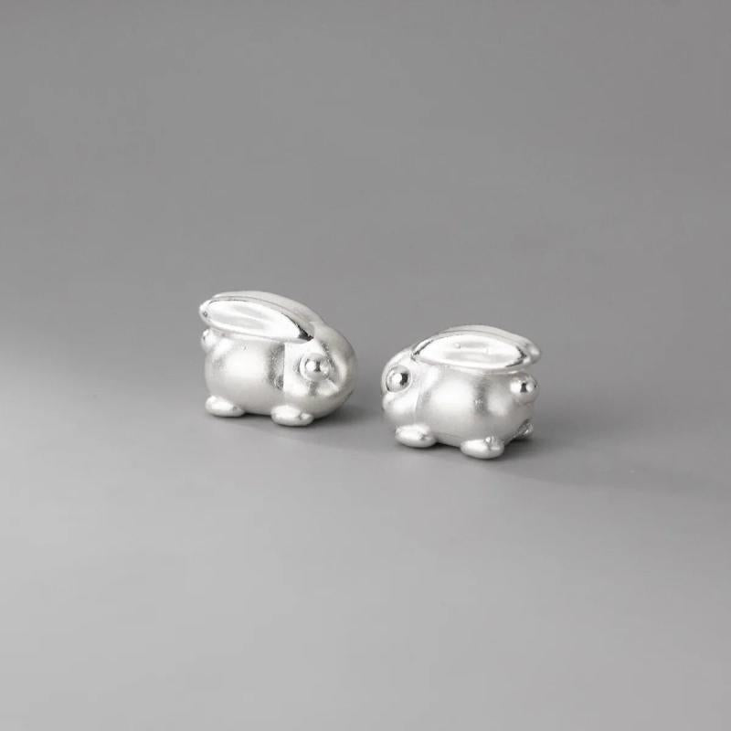 925 Sterling Silver Cubic Rabbit Shape Loose Beads Charms for Jewelry Making