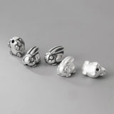 925 Sterling Silver Cubic Rabbit Shape Loose Beads Charms for Jewelry Making