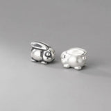 925 Sterling Silver Cubic Rabbit Shape Loose Beads Charms for Jewelry Making