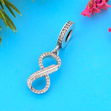 925 Silver Infinity Leaf Zirconia Charm Bracelet