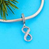 925 Silver Infinity Leaf Zirconia Charm Bracelet