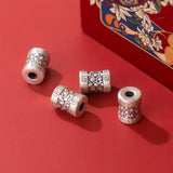 999 Pure Silver Matte Cylinder Embossed Loose Beads