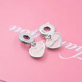 Mother & Daughter Hearts Crystal Pendant Charm Bracelet