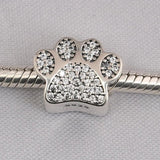 S925 Silver Paw Prints Charm for DIY Jewelry