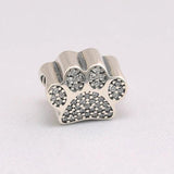 S925 Silver Paw Prints Charm for DIY Jewelry