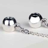 Ball Lock Safety Chain Beads 925 Sterling Silver Charm Bracelet