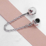 Ball Lock Safety Chain Beads 925 Sterling Silver Charm Bracelet