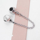 Ball Lock Safety Chain Beads 925 Sterling Silver Charm Bracelet
