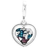 Heart Globe Bestie Bot Cup Of Tea Pendant 925 Sterling S